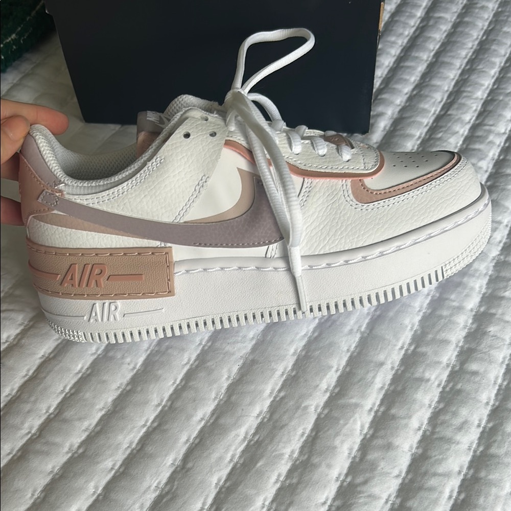 White and Pink Nike Air Sneakers
